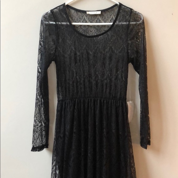 NWT Black Lace Sheer Maxi Dress - Picture 3 of 8